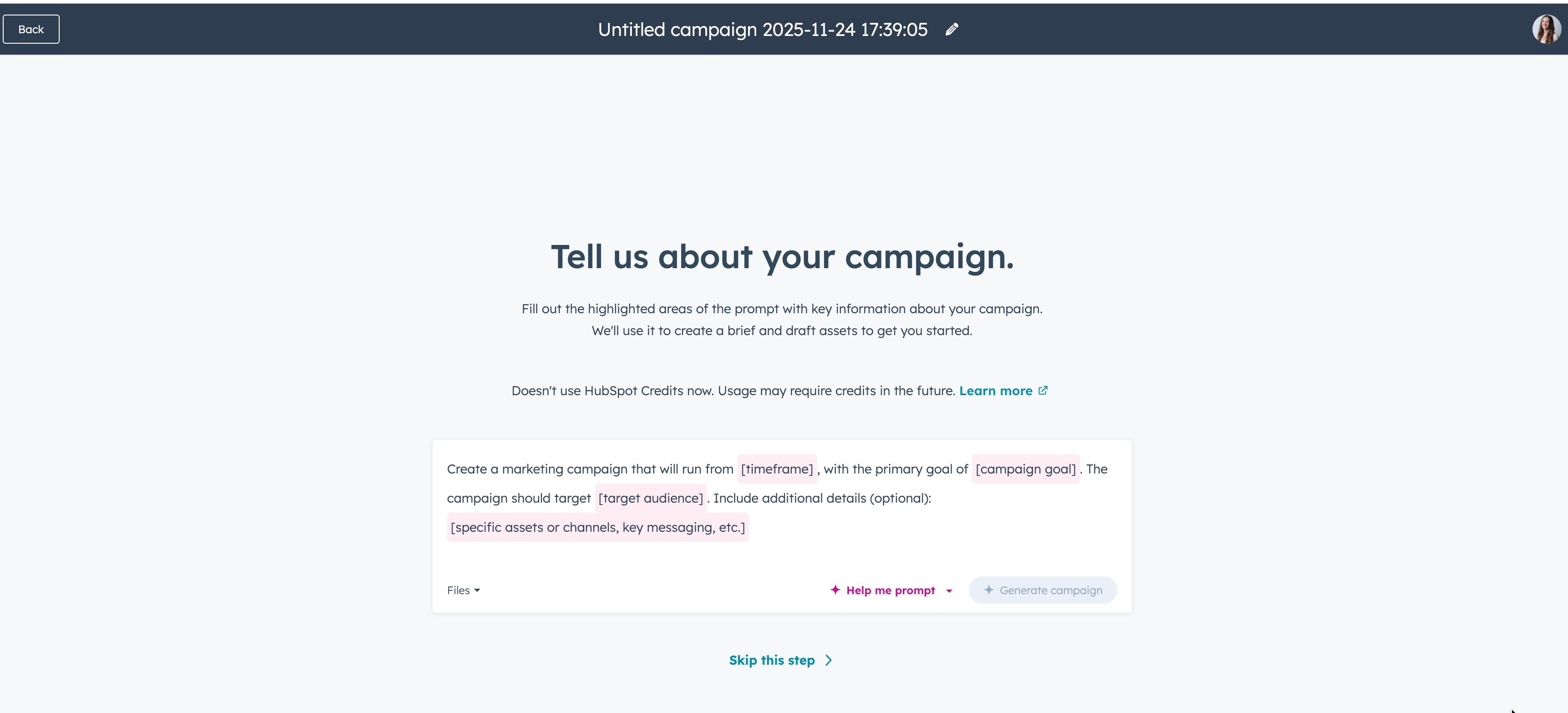 Steg for å sette opp kampanje