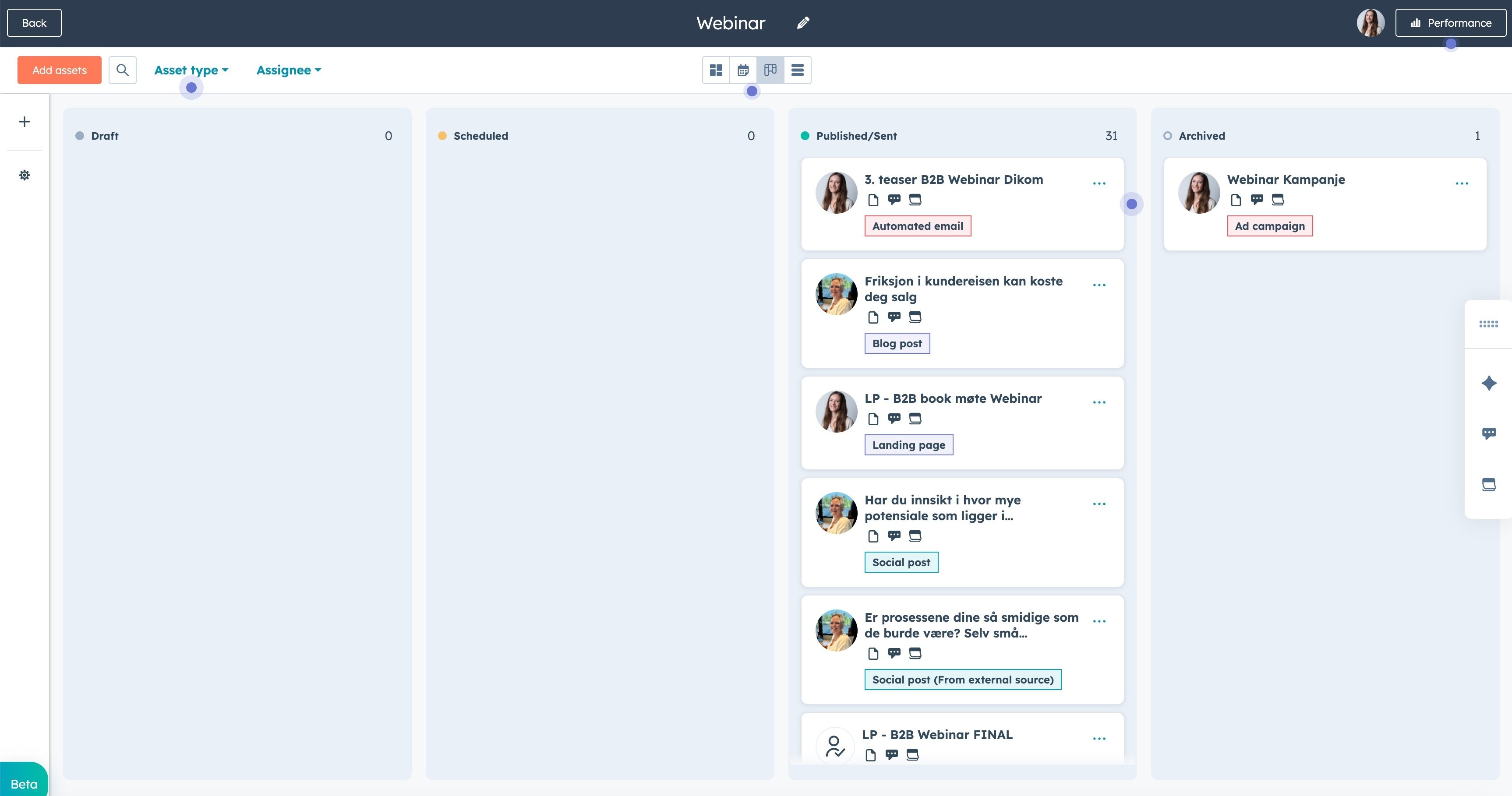 Marketing Studio visning i Board