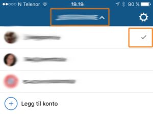 Step 5 som viser hvordan du bytter mellom kontoer