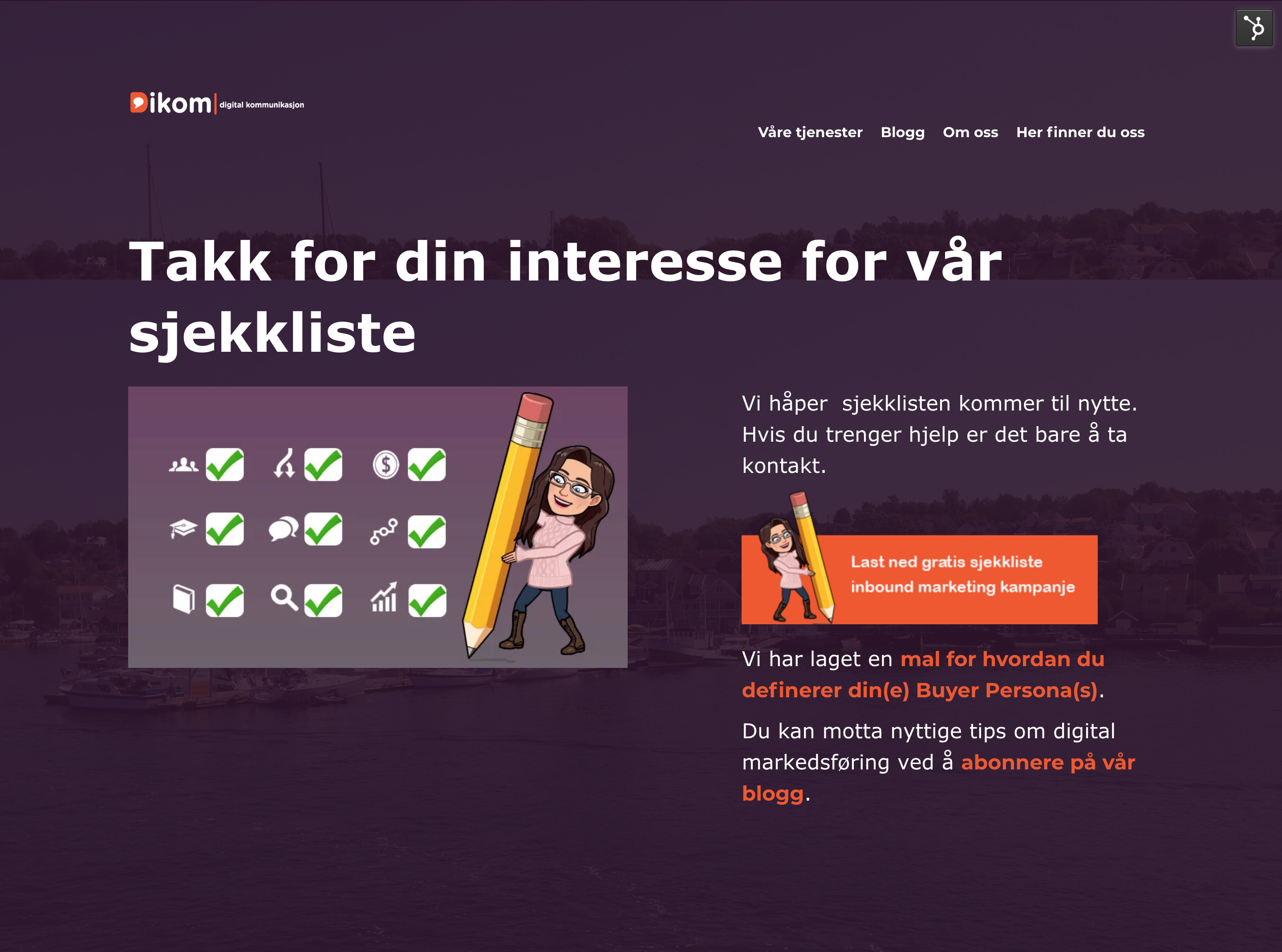 Takkeside til blogg