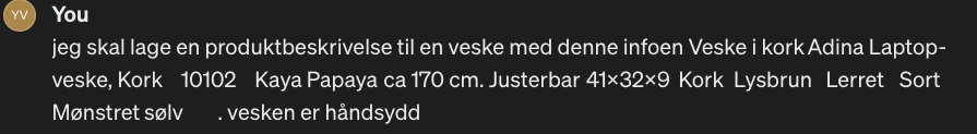 Prompt produktbeskrivelse