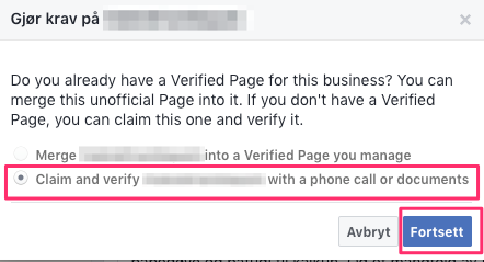 Krev tilgang til facebookside - starte prosessen med facebook