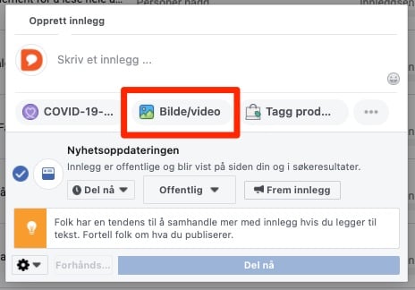 Velg bilde/video