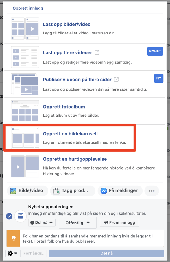 Opprett bilde karusell