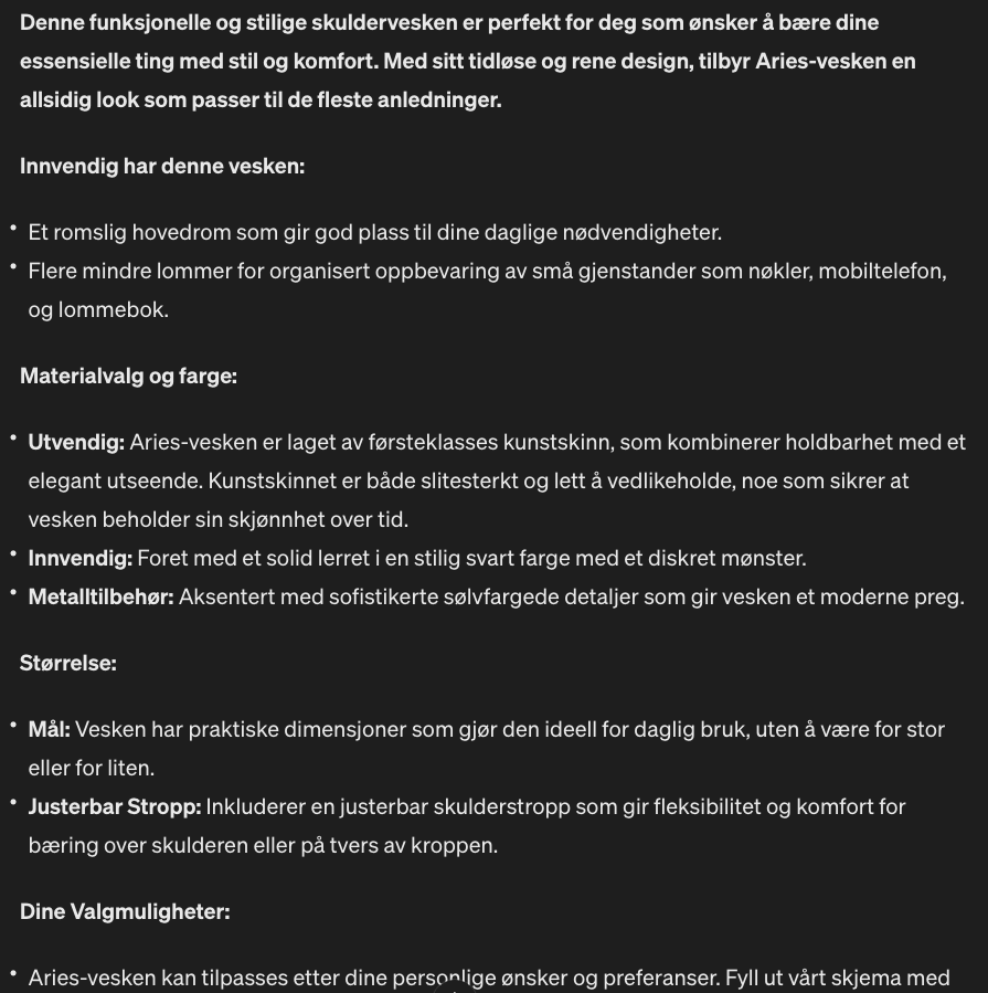 produktbeskrivelse